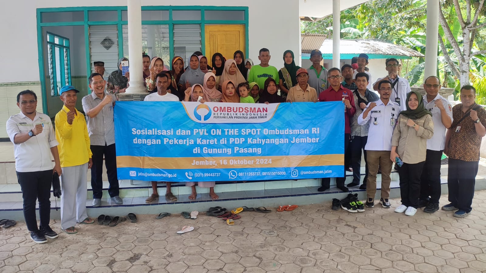 Sosialisasi dan PVL ON THE SPOT Ombudsman RI dengan Pekerja Karet di Kebun Gunungpasang Perumda Perkebunan Kahyangan Jember